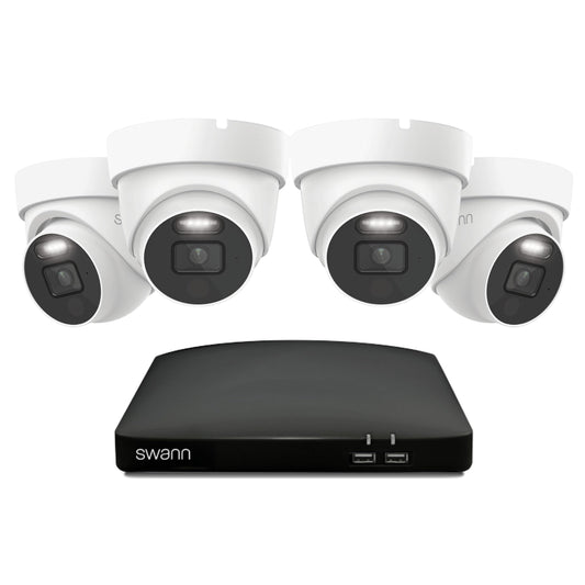 Swann 4K 1TB 8-Channel Wired DVR CCTV Kit with 4 Dome Cameras