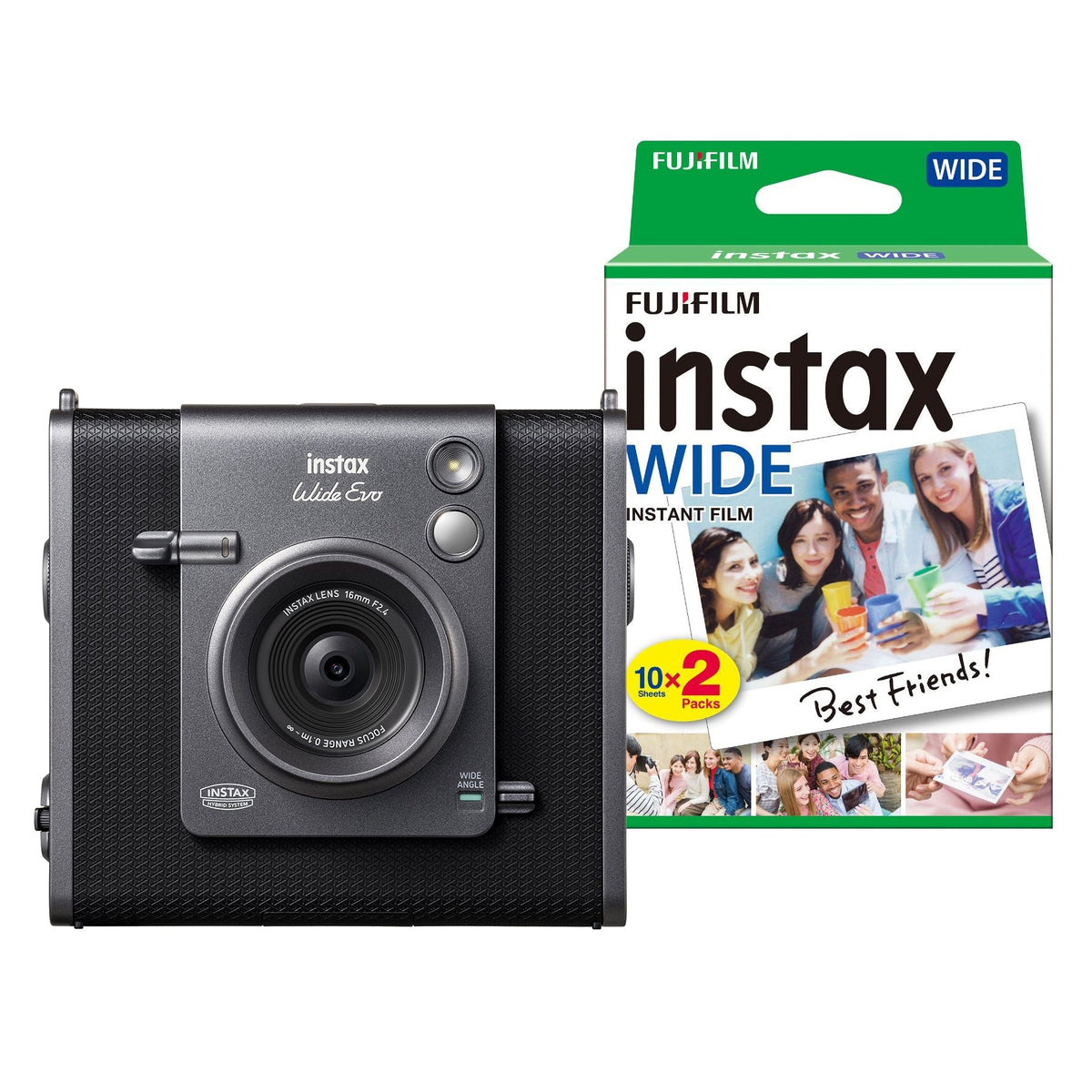 Fujifilm Instax Wide Evo Hybrid Instant Camera - Black
