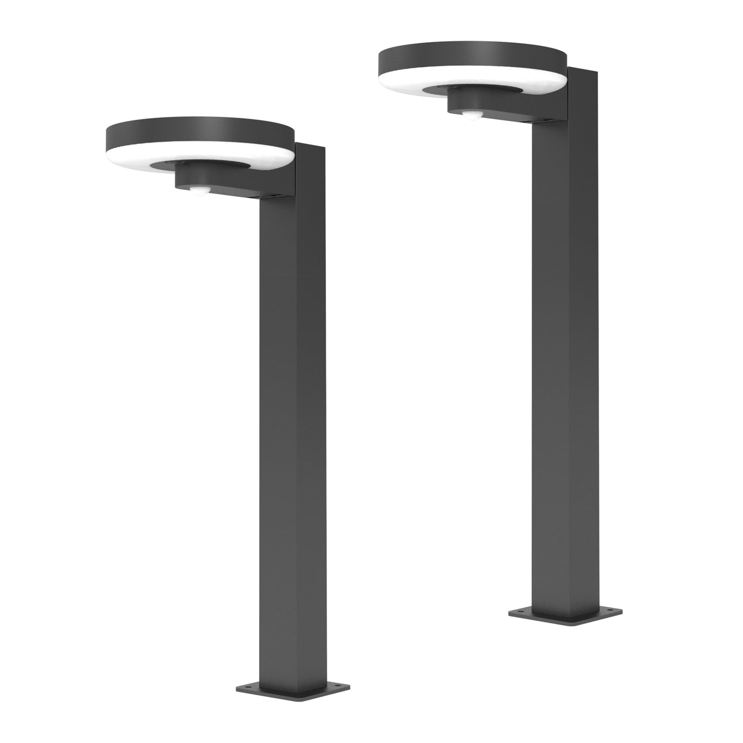 4lite Arundel Solar IP44 Die-Cast Aluminium LED Garden Bollard Light with Built in PIR Motion Sensor