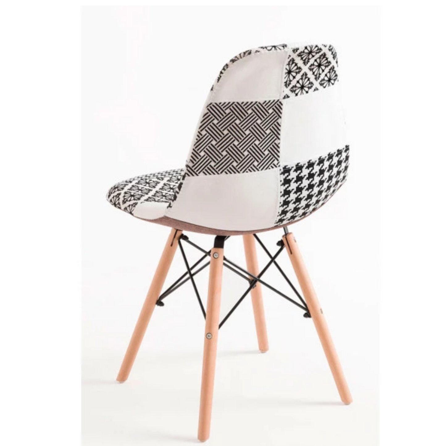 Elsie Dining Chair - Black/White Patchwork