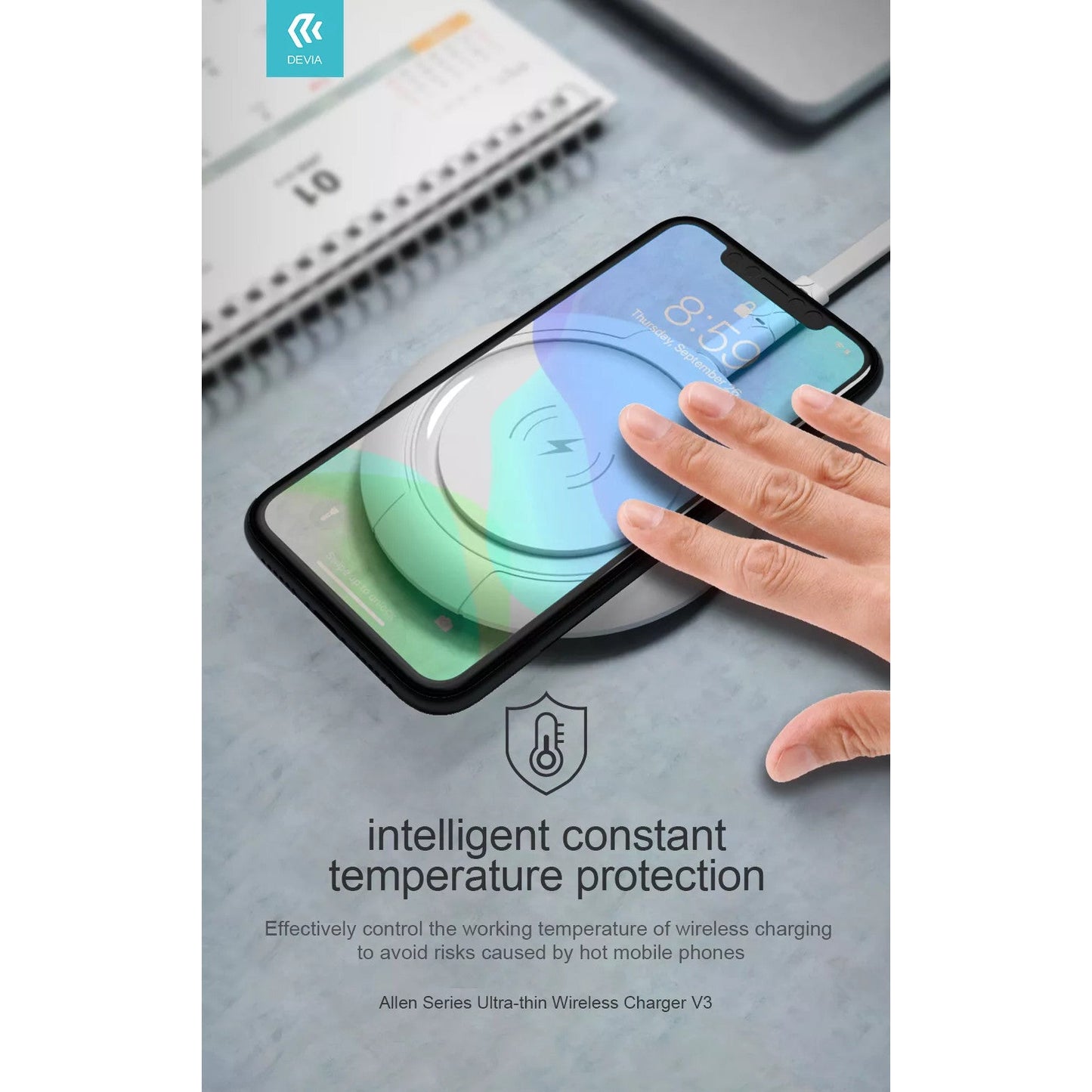 Devia 15W Wireless Ultra Thin Charging Pad