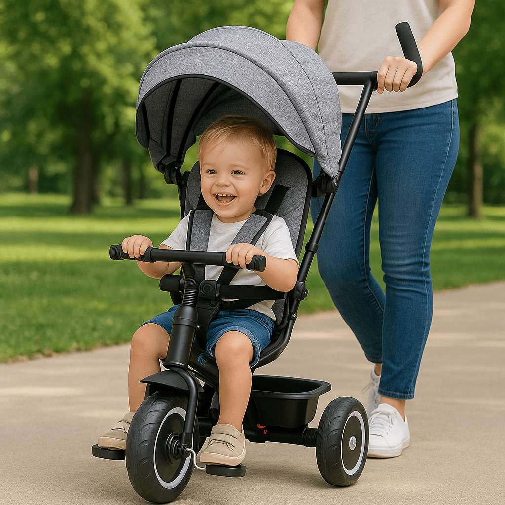 Foryourlittleone 6 in 1 Trike V3 - Grey (9 months - 5 years)