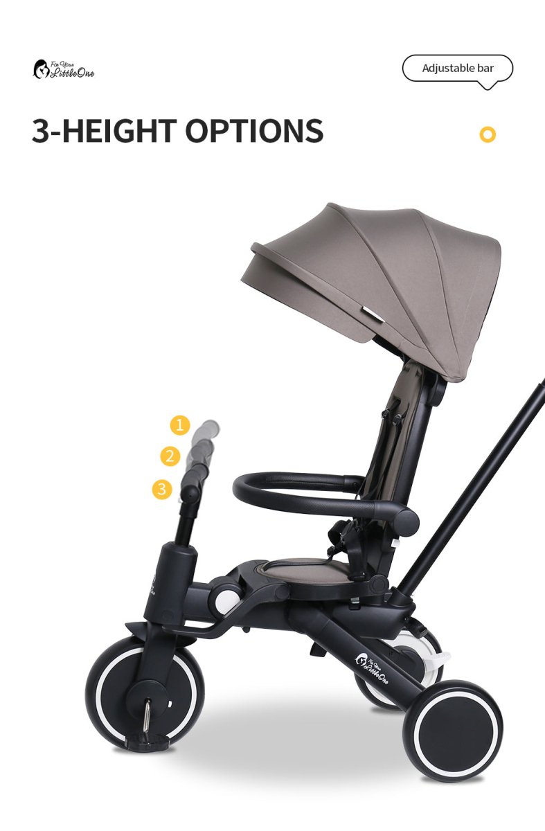 Foryourlittleone Xplor Ultimate 6 in 1 Foldable Trike - Grey Olive (10m-5y)
