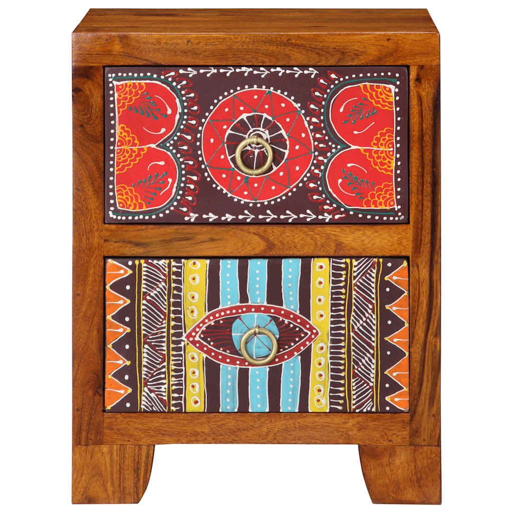 Tenvik Acacia Wood Set of Two Bedside Chests - 35cm