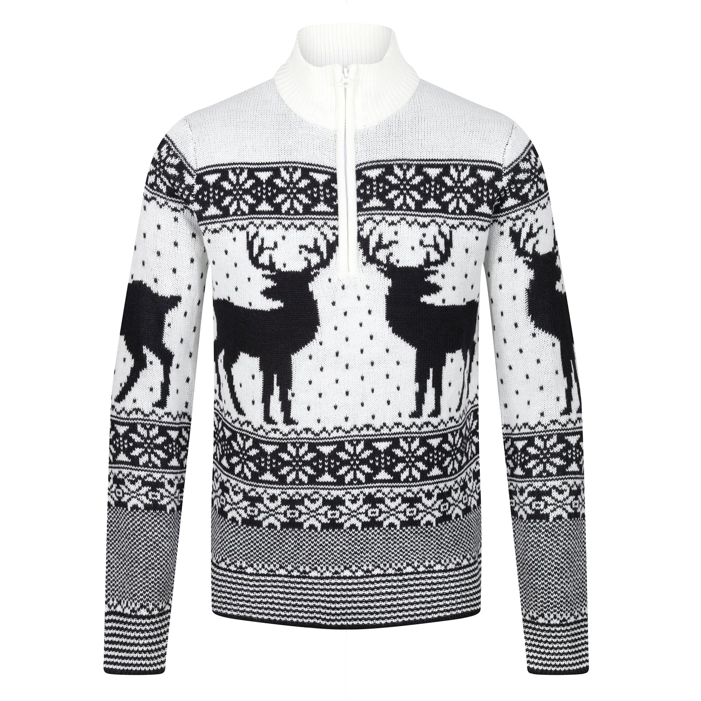 Brave Soul Cratchit Quarter Zip Christmas Jumper