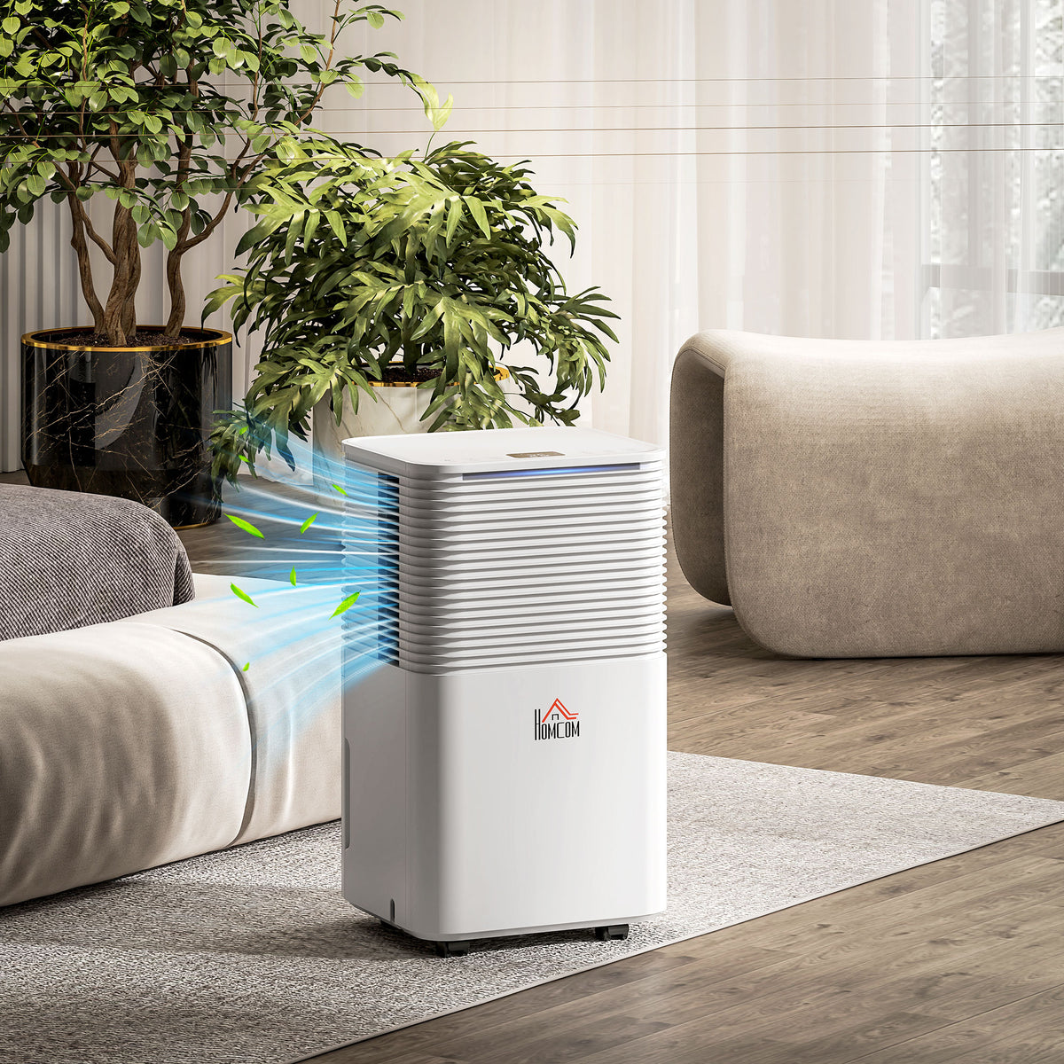 10L/Day Dehumidifier with 2L Water Tank, Laundry Drying, Automatic Humidity Sensor, Electric Portable Dehumidifier with 24H Timer, 3 Modes for Home Damp, Mould and Condensation