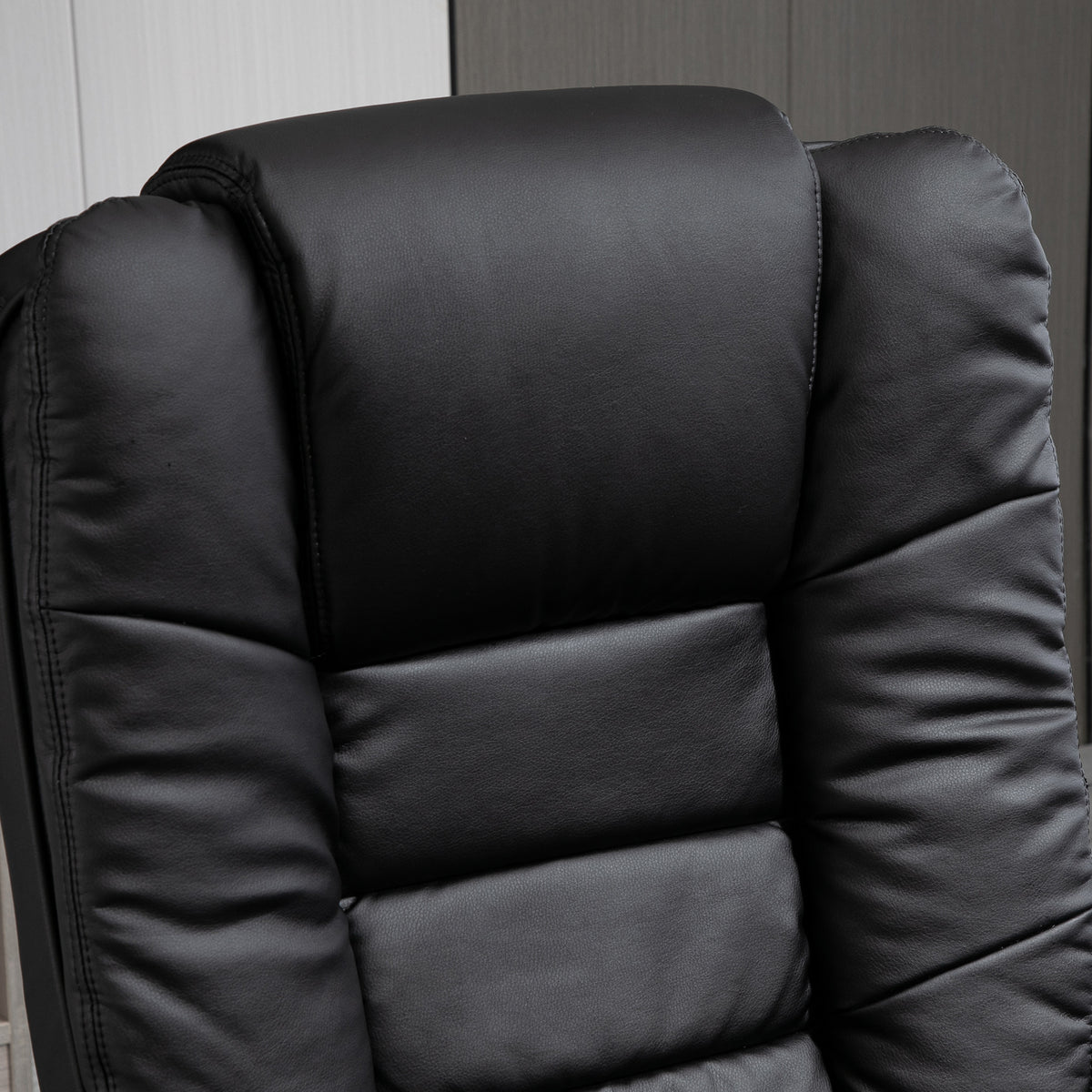 Recliner Chair With footstool, Recliner Armchair up to 130kg Weight Capacity, 135° Reclining Swivel Sofa Chair, PU Leather Ergonomic Couch Bed with Swivel Wood Base for Living Room, Black