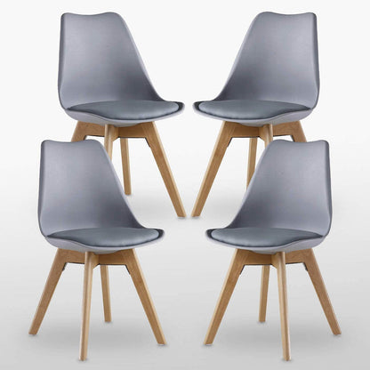 5PCs Dining Set - White Halo Dining Table & Set of 4 Lorenzo Tulip Dining Chairs