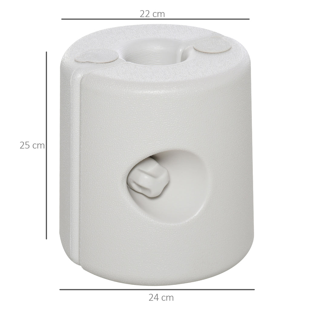 Outsunny 4 Pack 36 kg Gazebo Weights, Canopy Tent Weights with Rapid Clip, Gazebo Leg Weights Fill with Sand or Water, White