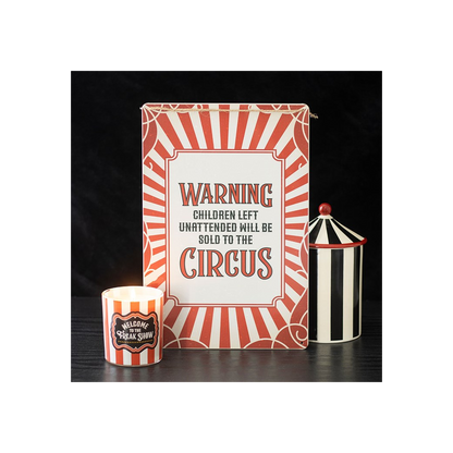 Circus Warning Metal Hanging Sign
