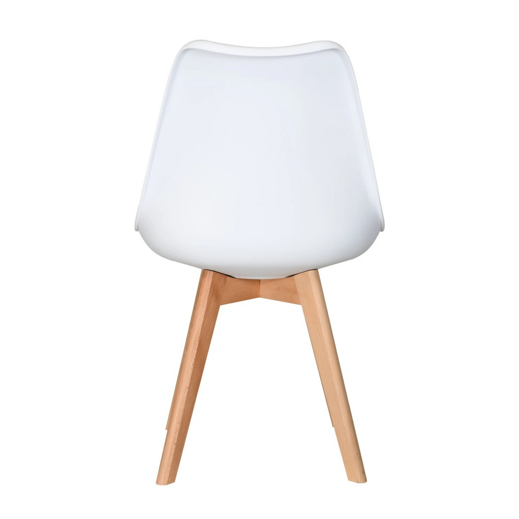 5PCs Dining Set - White Halo Dining Table & Set of 4 Lorenzo Tulip Dining Chairs