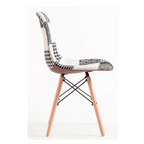 Elsie Dining Chair - Black/White Patchwork