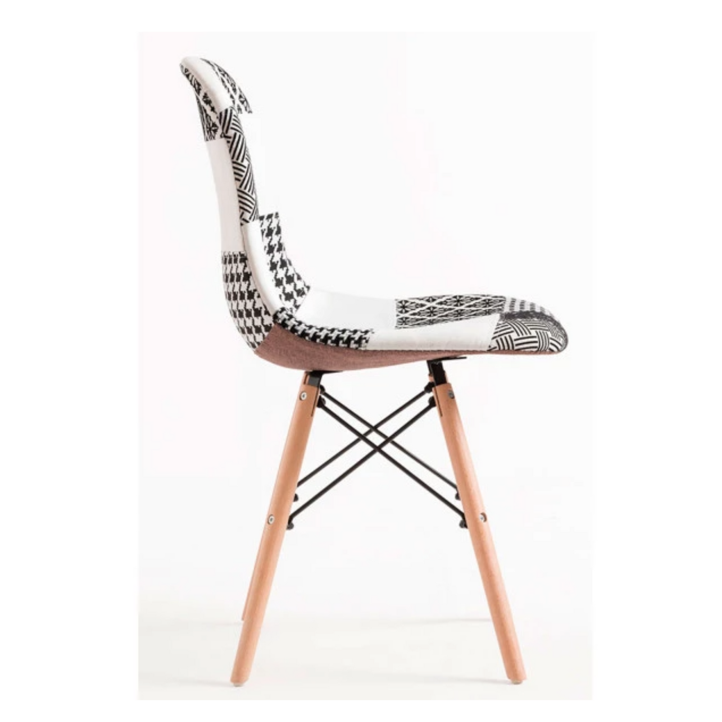 Elsie Dining Chair - Black/White Patchwork