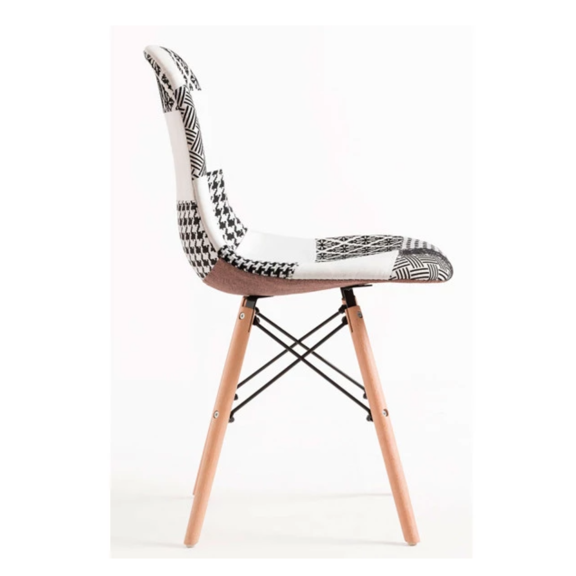 Elsie Dining Chair - Black/White Patchwork