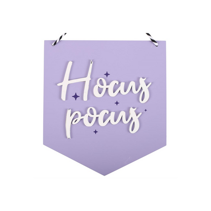 Purple Hocus Pocus Hanging Sign
