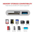 Maplin Lightning Camera Download Adapter SD / MicroSD Card Reader & USB-A Port