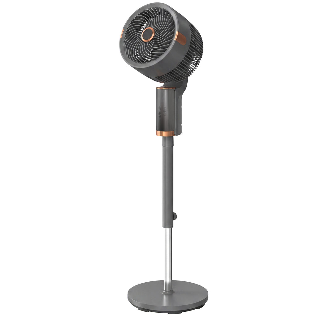 20 dB Silent Standing Fan for Bedroom, 44" Pedestal Fan with 90° Oscillating, 8 Speeds and LED Light, Grey