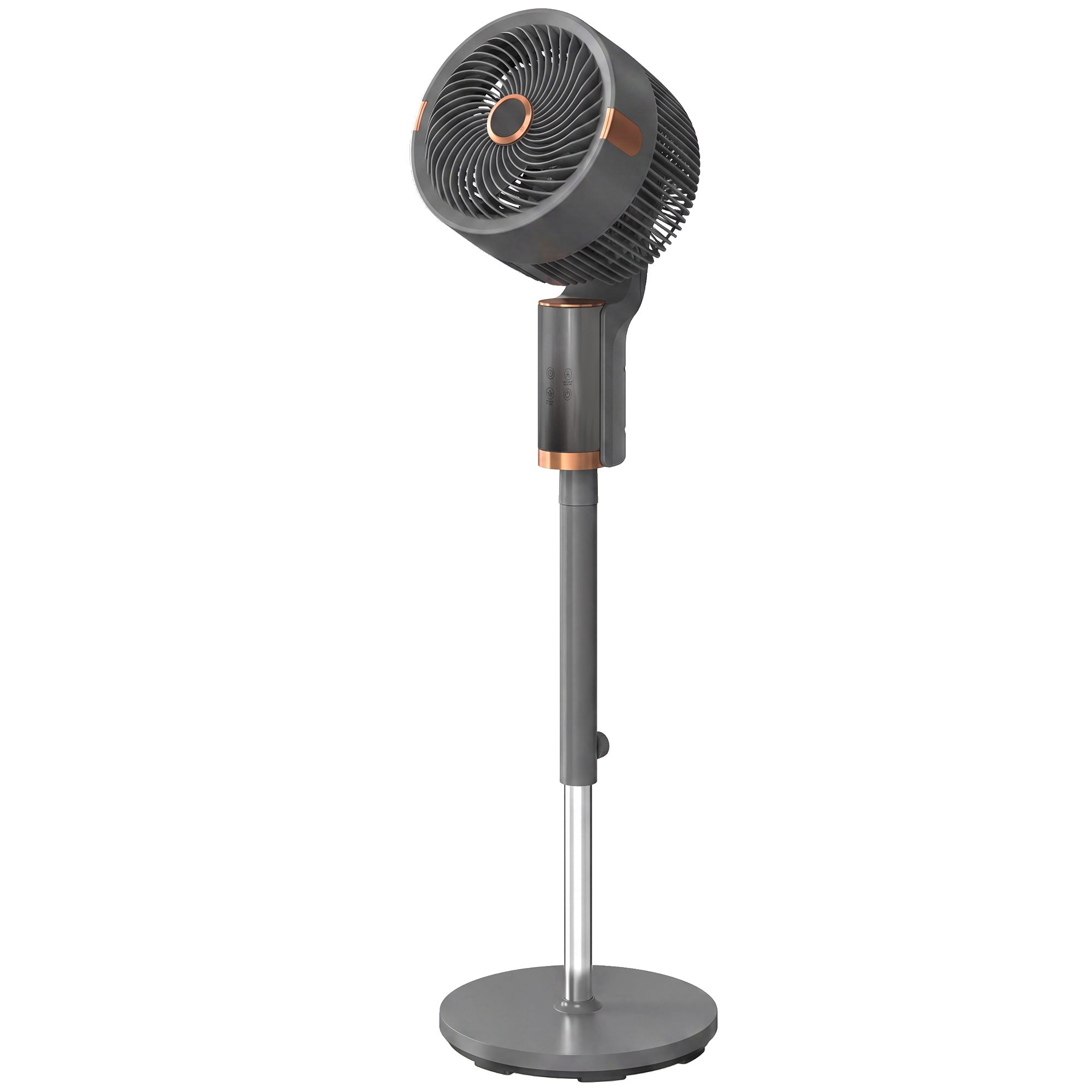 20 dB Silent Standing Fan for Bedroom, 44" Pedestal Fan with 90° Oscillating, 8 Speeds and LED Light, Grey