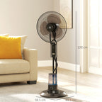 Pedestal Fan with Water Mist Spray, Spray Misting Fan with 70° Oscillation, Tilt Head, 3 Speeds, 3 Modes, Adjustable Mist, 3.2L Water Tank, for Home, 120 cm
