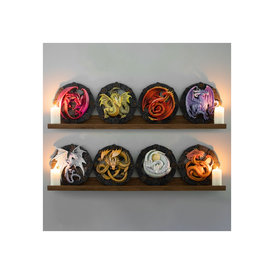 Litha Dragon Resin Wall Plaque by Anne Stokes