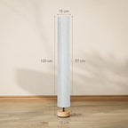 Floor Lamp for Living Room, 47" Modern Standing Lamp with Linen Shade, Wooden Base, Grey