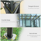 Outsunny 3.6 x 3(m) Outdoor Pergola Gazebo with Retractable Canopy and Curtains Garden Sun Shade, Dark Grey