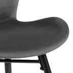 Codey Round Dining Table with White Polished Marble Top & Black Base includes 4 Matilda Dining Chairs in Dark Grey