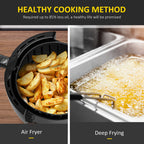 5.5L 1700W Air Fryer, with Digital Display, 80-200? Temperature