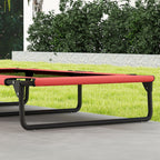 PawHut Portable Raised Dog Bed, Elevated Pet Cot with Breathable Mesh for Indoor Outdoor, for Large Dogs, Red