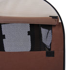 Pawhut Folding Fabric Soft Pet Crate, 46Lx36Wx41H cm - Brown
