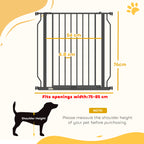 PawHut Extra Wide Dog Gate, with Door Pressure, for Doorways, Hallways, Staircases - Black