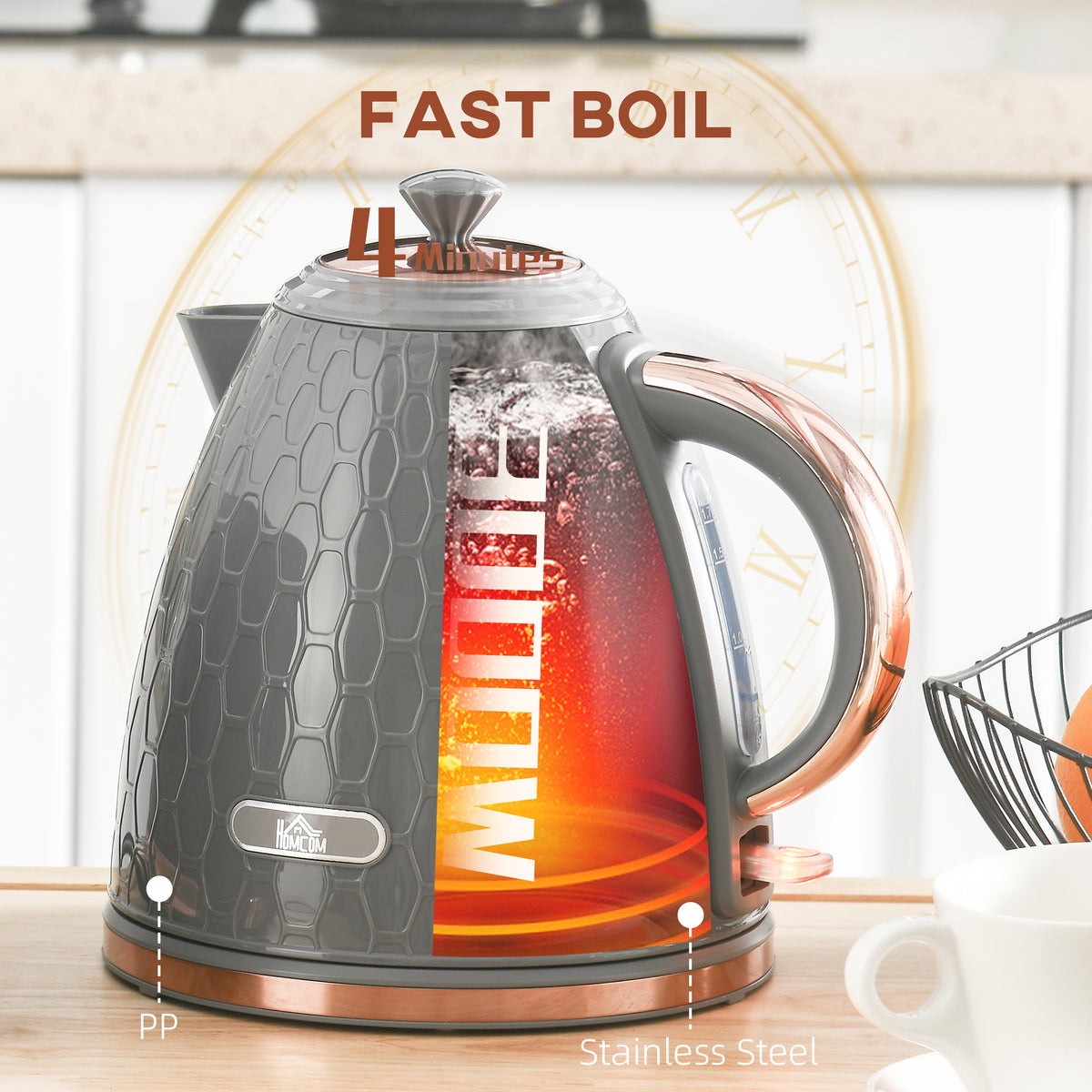 3kW Rapid Boil Honeycomb Kettle - Grey