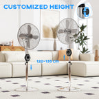 16" Metal Pedestal Fan with Oscillating, Adjustable Height - Silver Tone