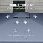 Outsunny 3 x 3(m) Patio Gazebo Canopy Garden Pavilion Tent Shelter Marquee with 2 Tier Roof, Netting and Curtains, Dark Blue