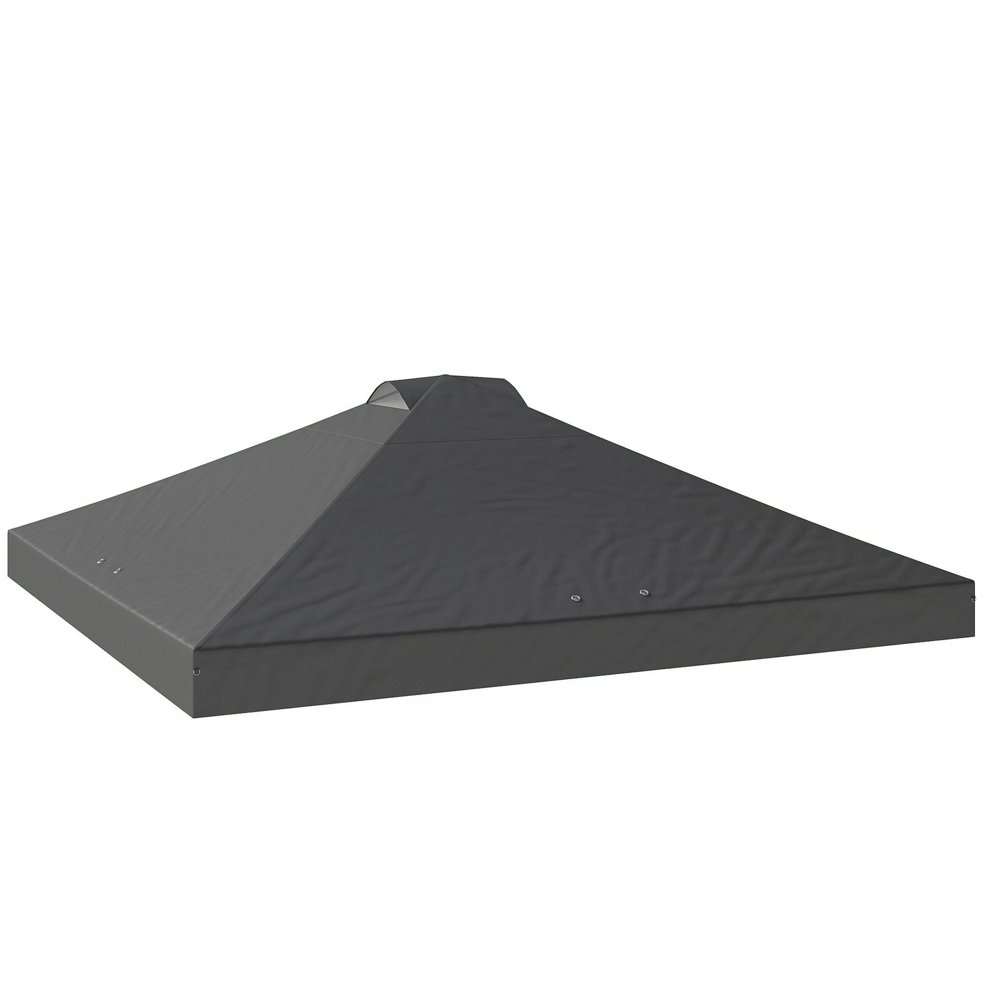Outsunny Gazebo Roof Replacement UV50+ Waterproof Pop Up Canopy Cover with 8 Drainage Holes 3 x 3 m Dark Grey