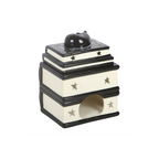 Black Cat Book Stack Oil Burner with Cat
