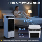Portable Air Cooler, 3-In-1 Evaporative Air Cooler with 7 Litre Water Tank, 48° Oscillation, White