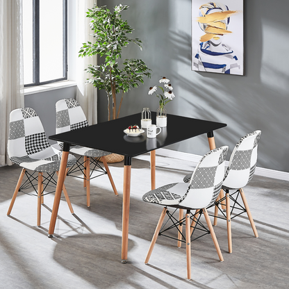 Elsie Dining Chair - Black/White Patchwork