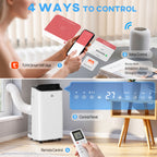 14000 BTU Mobile Air Conditioner for Room up to 35m², Smart Home WiFi Compatible, with Dehumidifier, Fan, 24H Timer