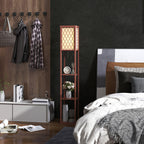 Three-Shelf Standing Lamp - Brown/White