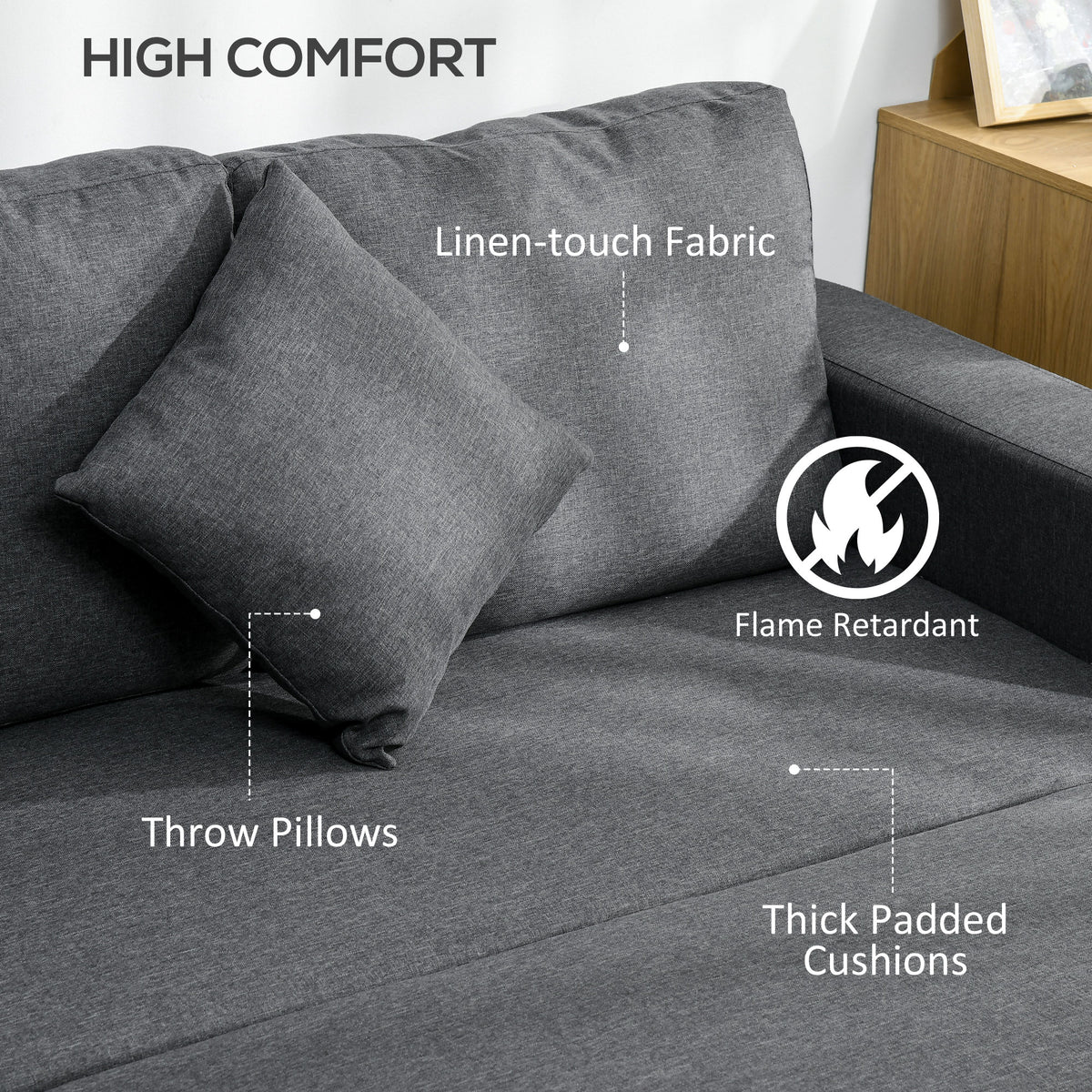 3 Seater Sofa Bed with Storage, Delivered to Your Home for Free, Dark Grey