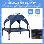 PawHut Cooling Raised Pet Bed w/ Washable Breathable Mesh, for Small Medium Dogs, 76 x 61 x 69.5cm - Dark Blue