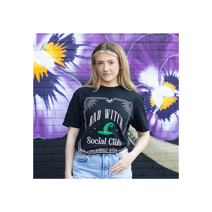 Green Bad Witch Social Club Unisex T-shirt Size XL