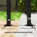 Outsunny 3 x 3 m Retractable Roof Pergola, with Curtains - Dark Grey