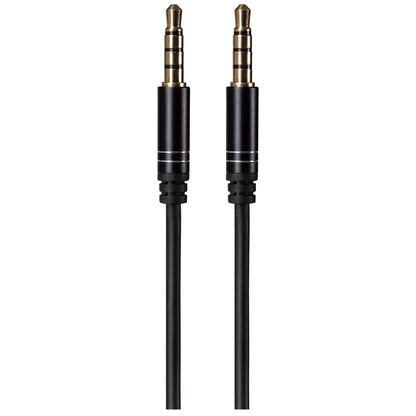 Maplin 3.5mm Aux Stereo 4 Pole TRRS Jack Plug to 3.5mm 4 Pole TRRS Jack Plug Cable - Black, 5m
