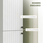 HOMCOM Wall Mounted Tall Bathroom Storage Cabinet with Soft-Close Hinges, Slim Bathroom Cabinet with 2 Doors, White