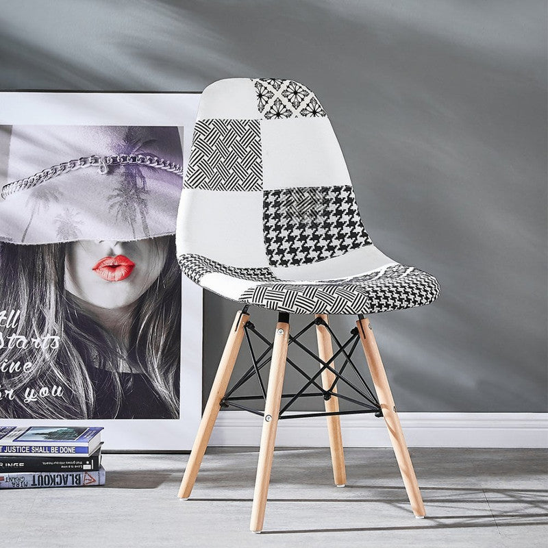 Elsie Dining Chair - Black/White Patchwork