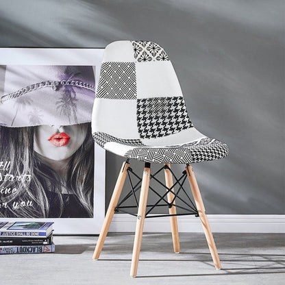 Elsie Dining Chair - Black/White Patchwork