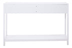Shaniya White Wood and Rattan Two Drawer Console Table
