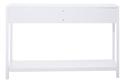 Shaniya White Wood and Rattan Two Drawer Console Table